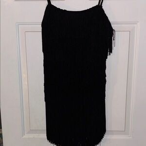 NBD Elegant Black Fringe Dress